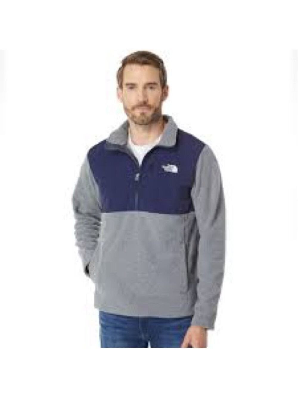 Men’s The North Face Glacier 1/4 Zip Blue & Grey Fleece Sweater Size XXL!